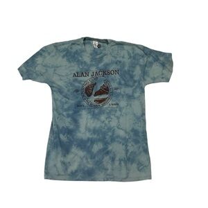 Alan Jackson Sporting Club & Grill Tee Sz Medium Tie Dye Newnan Georgia Blue